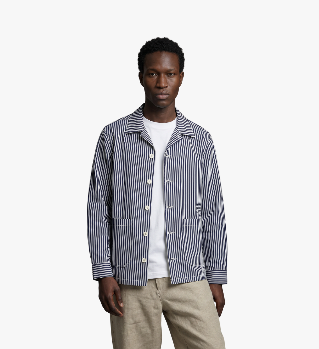 Surchemise rayée bleue