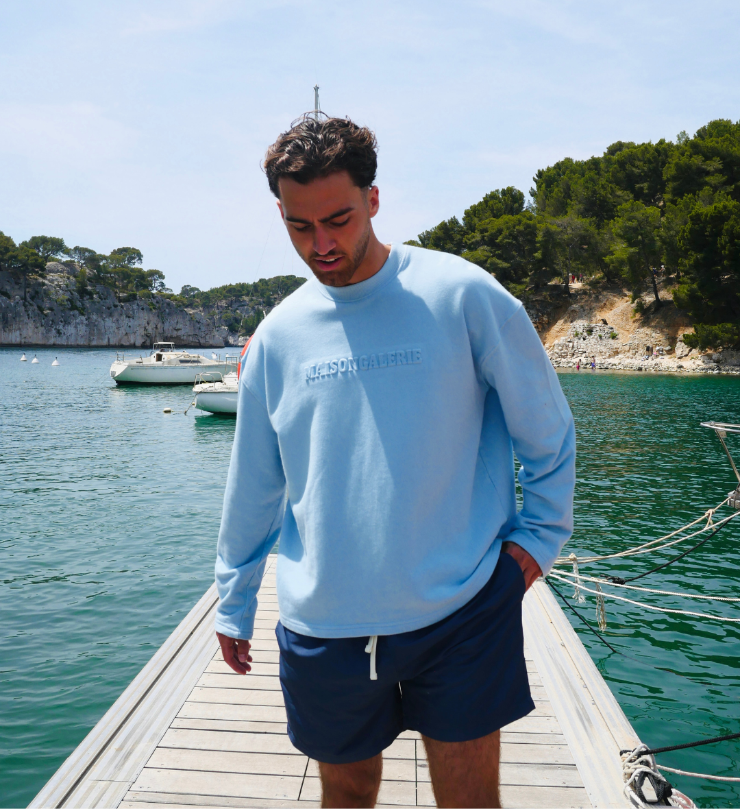Sweat-shirt ras du cou The Sun bleu