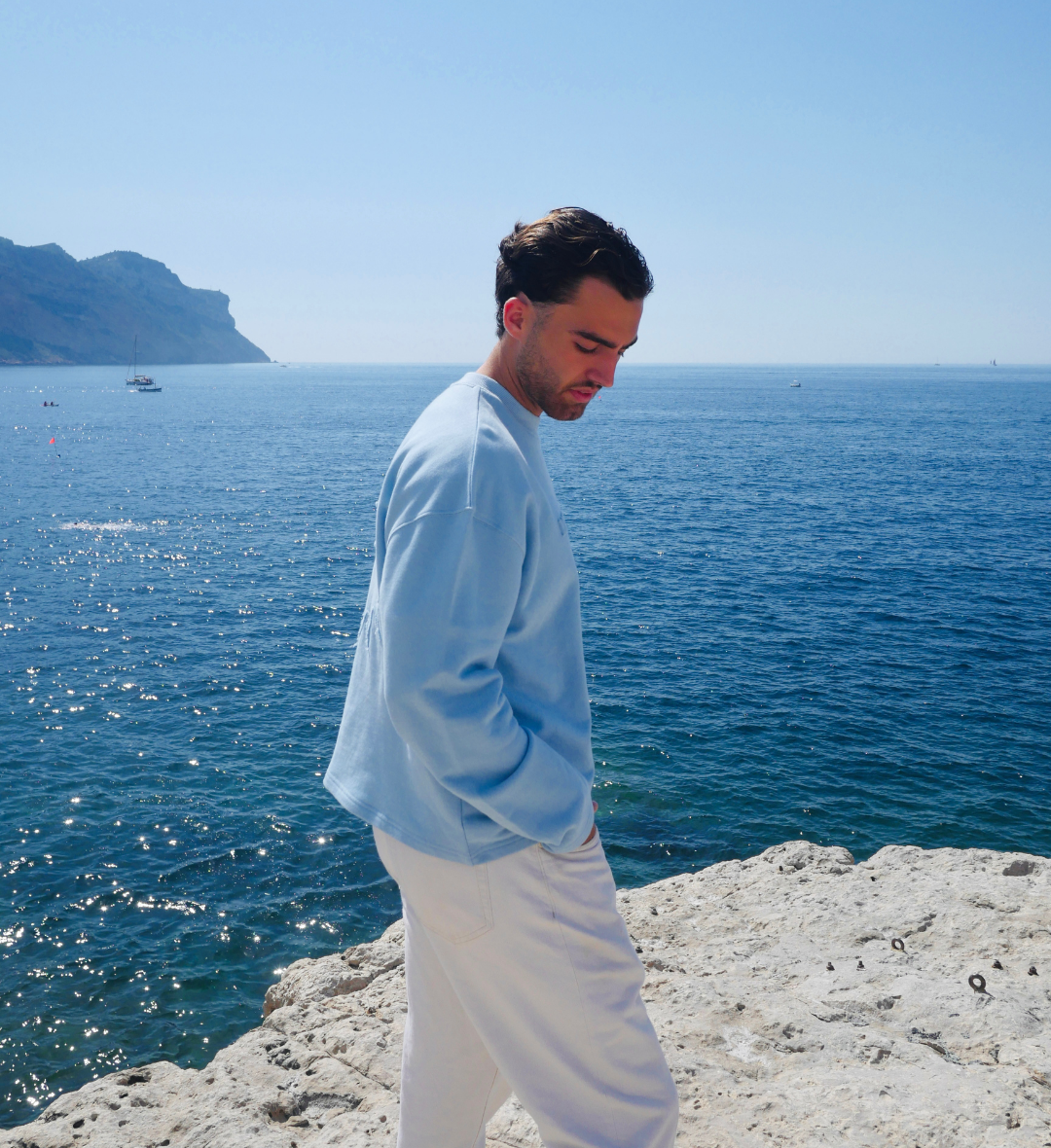 Sweat-shirt ras du cou The Sun bleu