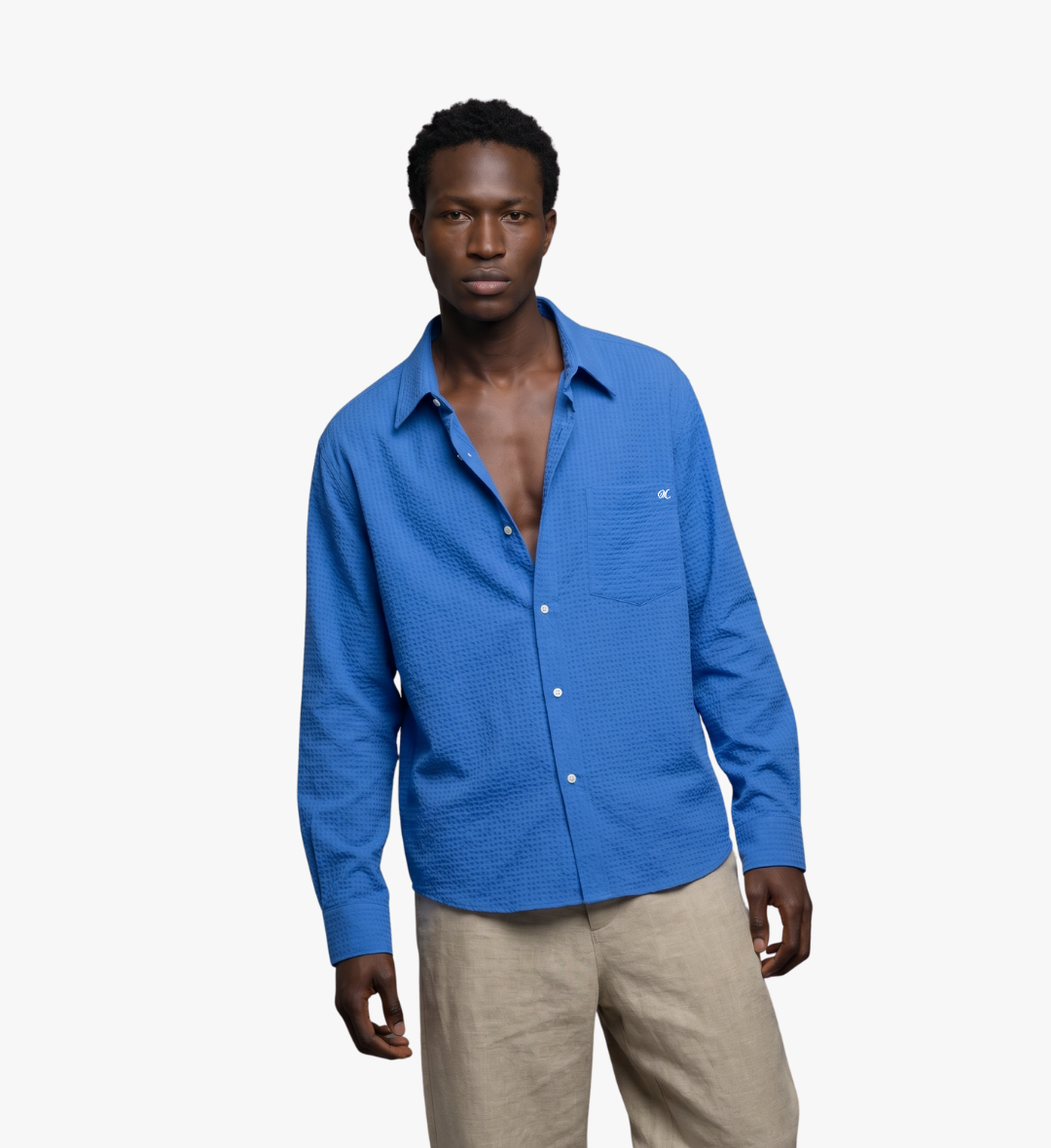 Seersucker Shirt Blue