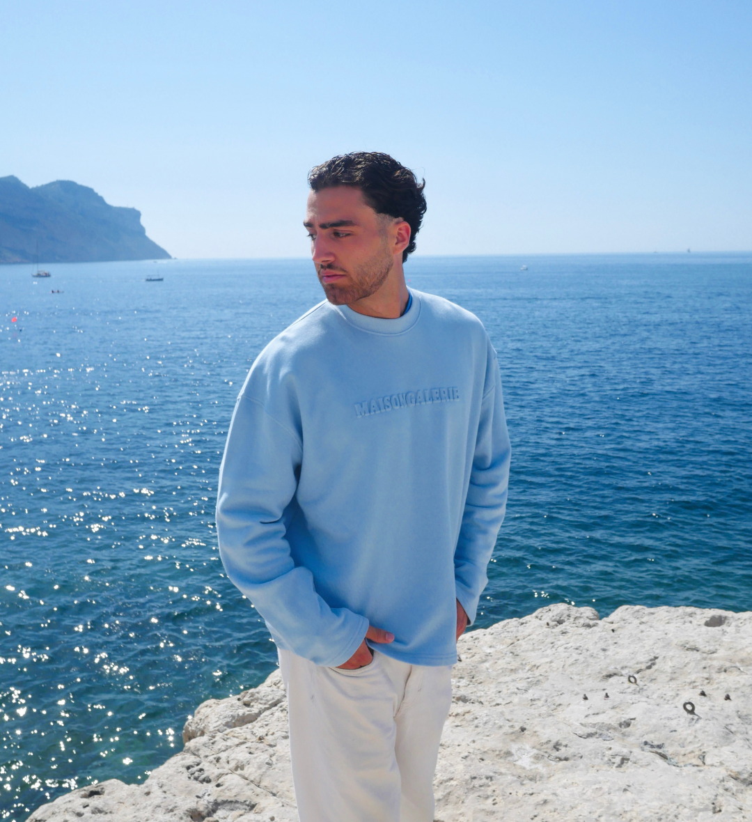 Sweat-shirt ras du cou The Sun bleu