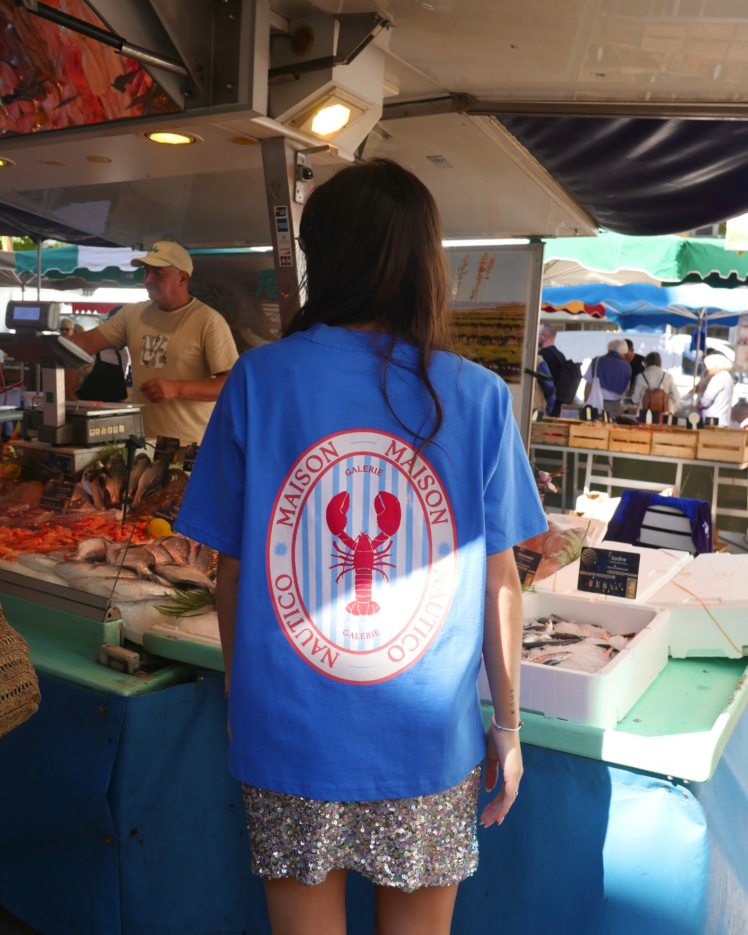 T-shirt Homard Méditerranéen Bleu