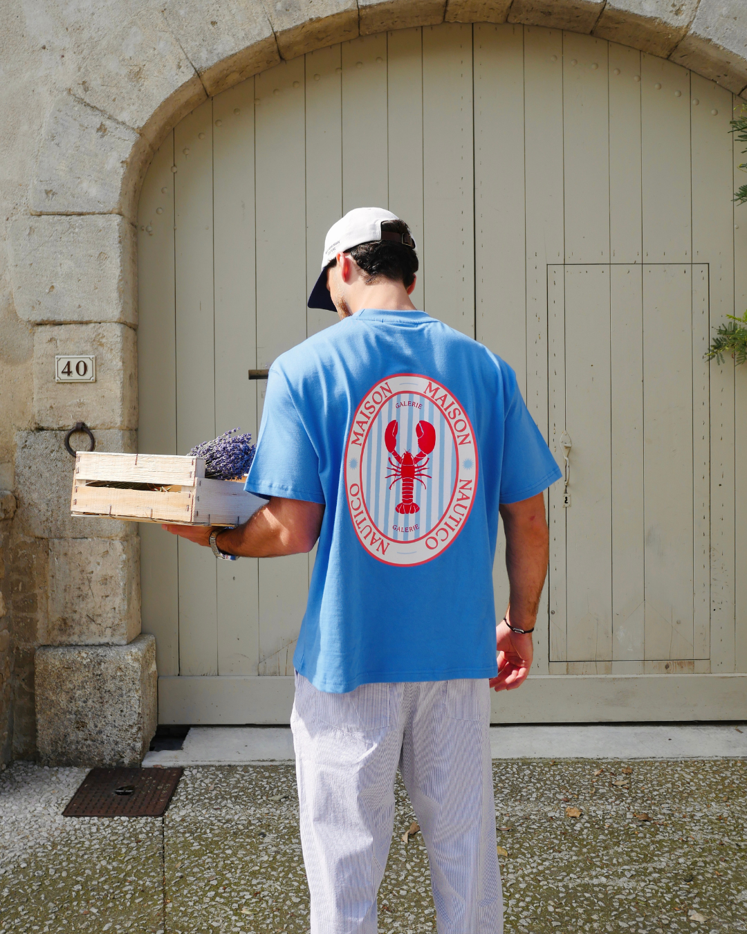 T-shirt Homard Méditerranéen Bleu