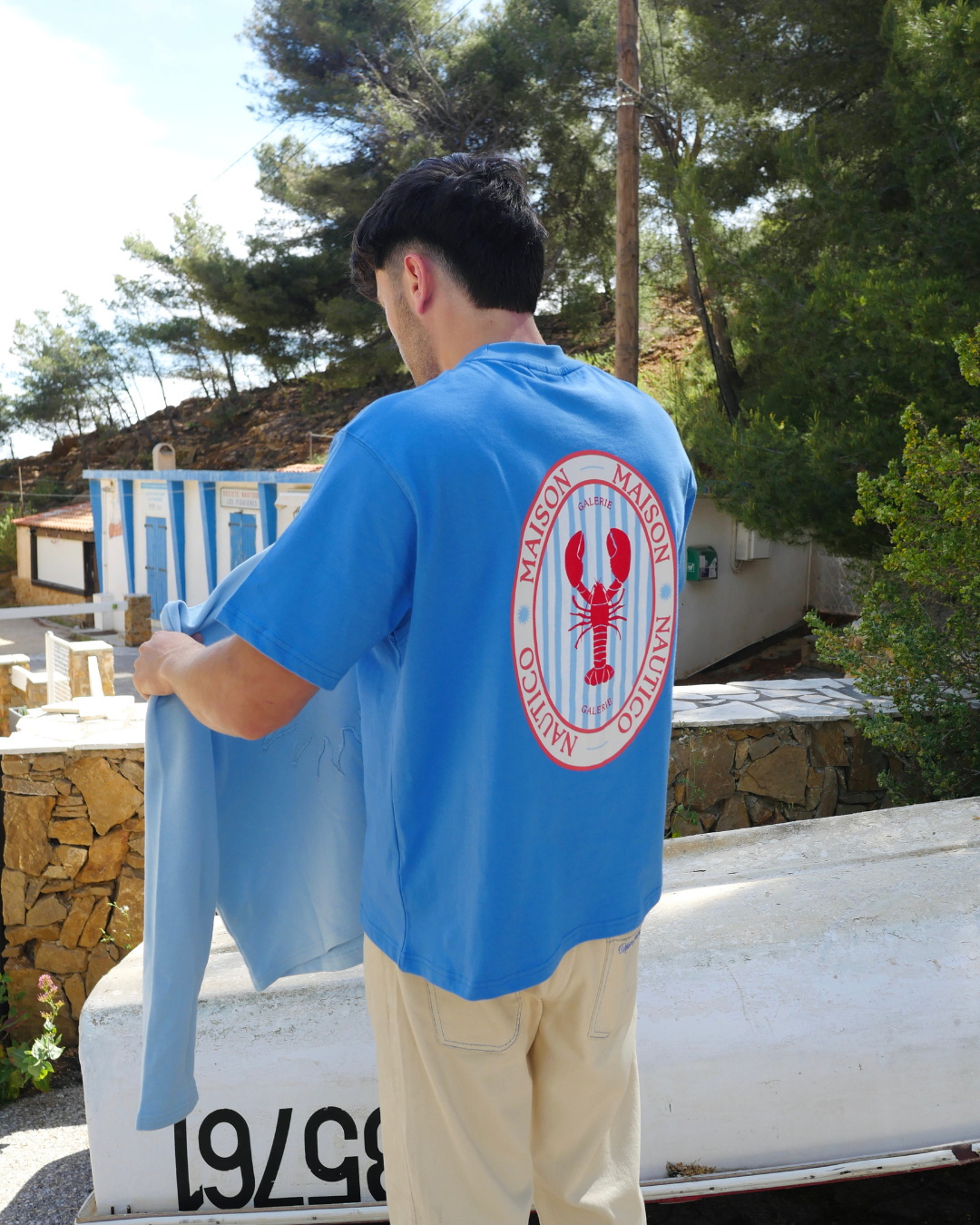T-shirt Homard Méditerranéen Bleu