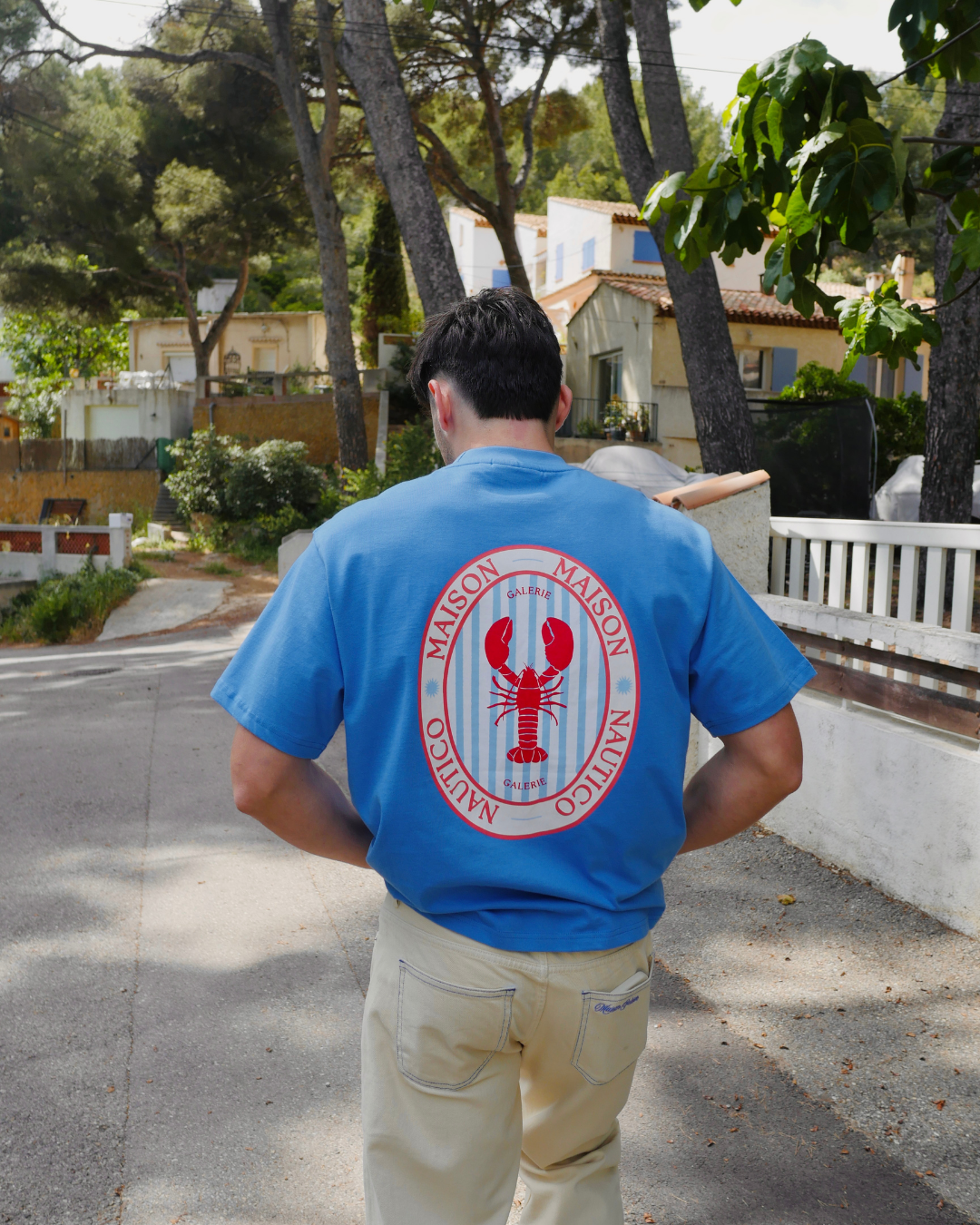 T-shirt Homard Méditerranéen Bleu