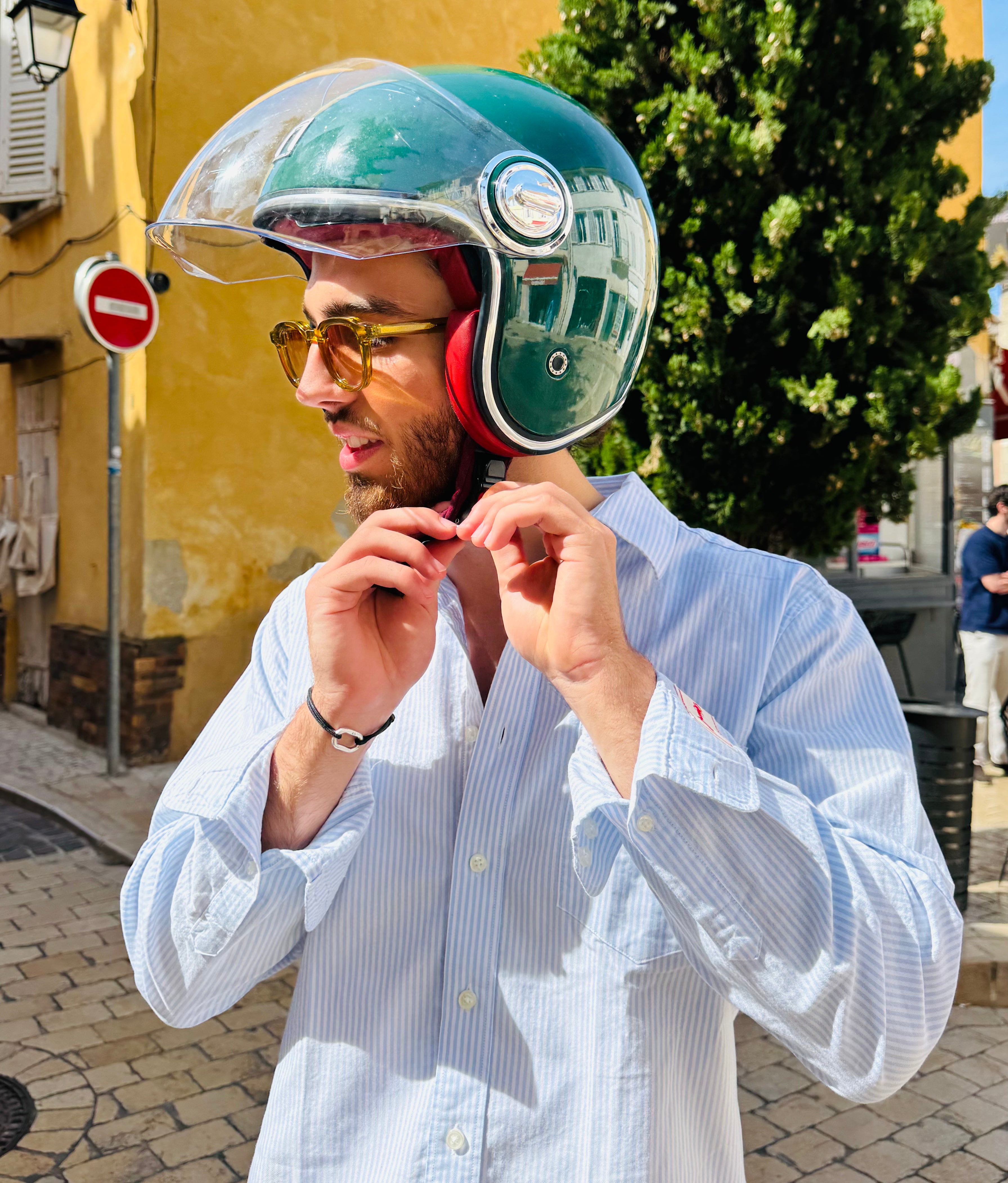 PATCH STRIPPED SHIRT