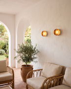 Wall Lamp - EVO, amber-tinted glass dome on a white aluminium base, view 5