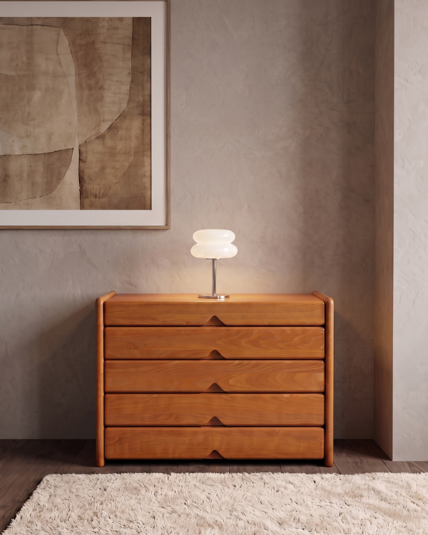Macaron Table Lamp - CLOUD, two stacked frosted white domes on a slim chrome stem, view 4