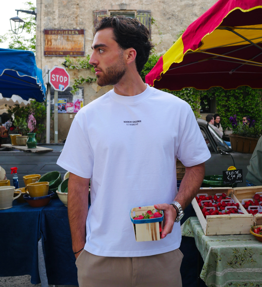 T-shirt blanc Le Marché