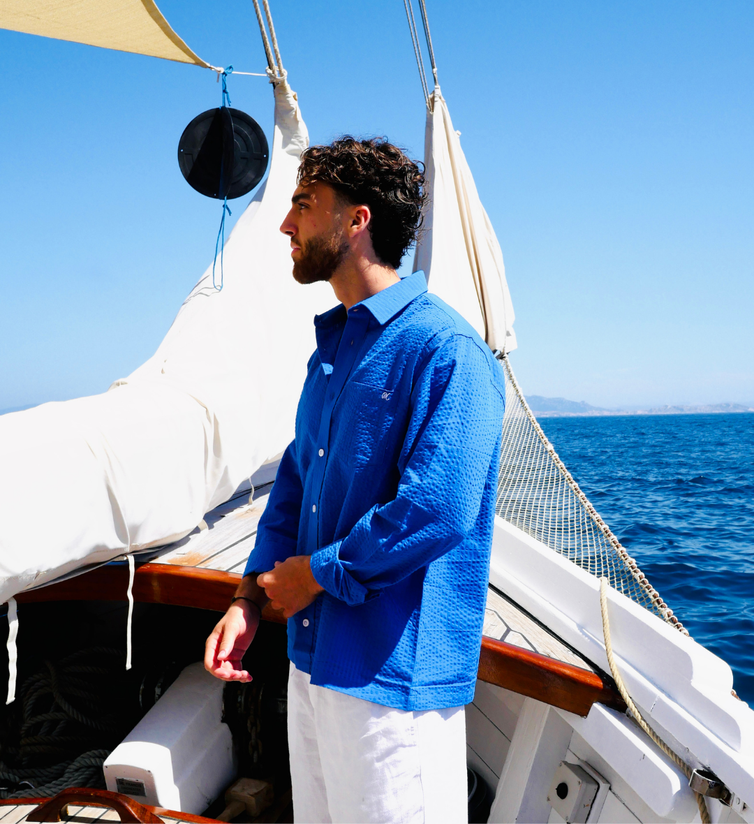 Seersucker Shirt Blue