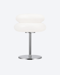 Macaron Table Lamp - CLOUD, two stacked frosted white domes on a slim chrome stem