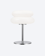 Macaron Table Lamp - CLOUD, two stacked frosted white domes on a slim chrome stem