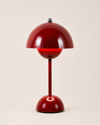 Table Lamp - CRIMSON, domed table lamp in glossy deep red painted metal