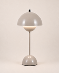 Table Lamp - SAND, domed table lamp in glossy sand beige painted metal