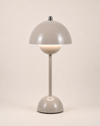 Table Lamp - SAND, domed table lamp in glossy sand beige painted metal