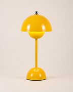 Table Lamp - CANARY, domed table lamp in glossy yellow painted metal
