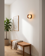 Wall Lamp - OVA, smoke grey glass dome on a matte black aluminium base, view 10