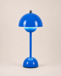 Table Lamp - AZURE, domed table lamp in glossy blue painted metal