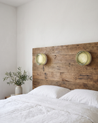 Wall Lamp - ALBA, pale green rippled glass dome on a polished aluminium base, view 7