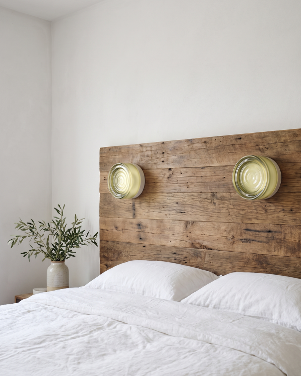 Wall Lamp - ALBA, pale green rippled glass dome on a polished aluminium base, view 7