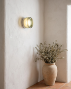 Wall Lamp - ALBA, pale green rippled glass dome on a polished aluminium base, view 8