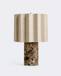 Lamp - Cozze Signature, vertically pleated shade on a stone-look base