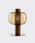 Stell's Lamp - COPPER, copper-toned blown glass over a perforated metal cylinder