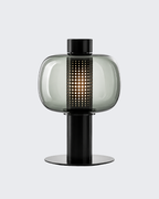 Stell's Lamp - SMOKE, smoke grey blown glass over a perforated metal cylinder