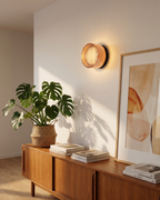 Wall Lamp - ILA, copper-toned ribbed glass dome on a matte black aluminium base, view 2