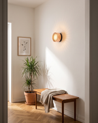 Wall Lamp - ILA, copper-toned ribbed glass dome on a matte black aluminium base, view 6