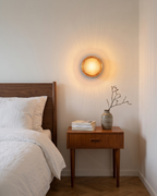 Wall Lamp - ILA, copper-toned ribbed glass dome on a matte black aluminium base, view 8