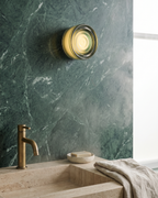 Wall Lamp - ALBA, pale green rippled glass dome on a polished aluminium base, view 10