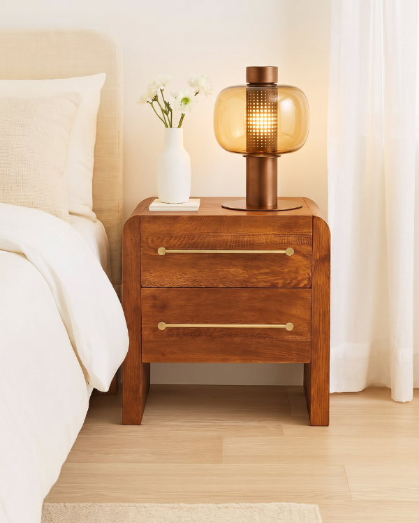 Stell's Lamp - COPPER, copper-toned blown glass over a perforated metal cylinder, view 5