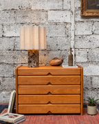 Lamp - Cozze Signature, vertically pleated shade on a stone-look base, view 5