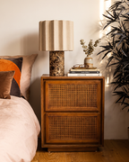 Lamp - Cozze Signature, vertically pleated shade on a stone-look base, view 6