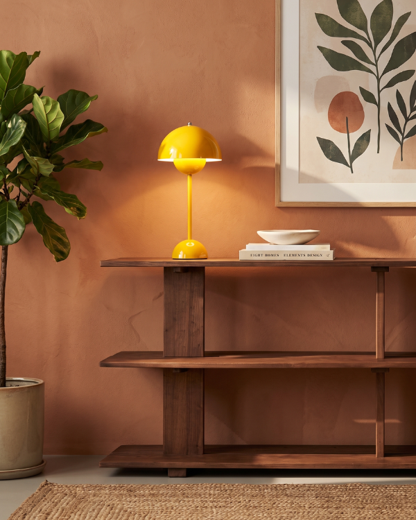 Table Lamp - CANARY, domed table lamp in glossy yellow painted metal, view 2