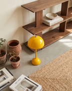 Table Lamp - CANARY, domed table lamp in glossy yellow painted metal, view 4