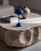 Table Lamp - AZURE, domed table lamp in glossy blue painted metal, view 2