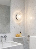Wall Lamp - LILA, frosted opal glass dome on a matte black aluminium base, view 2