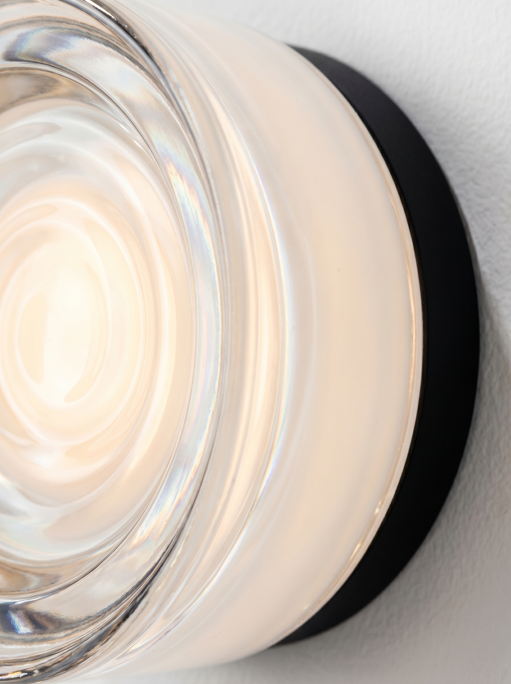 Wall Lamp - LILA, frosted opal glass dome on a matte black aluminium base, view 4