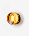 Wall Lamp - AVA, amber-tinted glass dome on a matte black aluminium base
